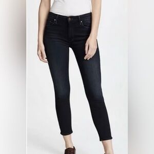 Mother The Looker Crop Black Jeans Devil in the Making Wash Size 29